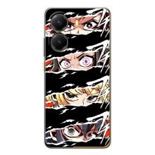 Силиконовые чехлы с глазами Anime для Поко Х7 Про – Глаза на чорном