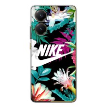 Силиконовый Чехол на Xiaomi POCO X7 Pro с картинкой Nike (Цветочный Nike)