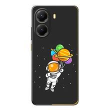 Силиконовый Чехол с принтом "Космонавты" на Xiaomi POCO X7 Pro – Космонавт с шариками