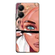 Силіконовый Чохол на Xiaomi POCO X7 Pro з картинкой Модных девушек – Дівчина та вії