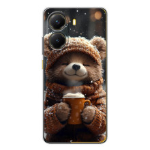 Печатный чехол «Зверята с кофе» для Xiaomi POCO X7 Pro – Мишка с кофе