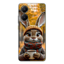 Печатный чехол «Зверята с кофе» для Xiaomi POCO X7 Pro – Зайчик с кофе