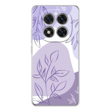 Силиконовый чехол с принтом в цветах на Xiaomi POCO X7 – Фиолетовый дизайн
