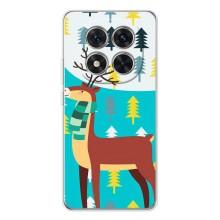 Силиконовый бампер с картинкой животных для Xiaomi POCO X7 (Олень с шарфом)