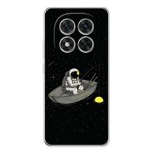 Силиконовый Чехол с принтом "Космонавты" на Xiaomi POCO X7 – Космонавт на рыбалке