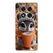 Печатный чехол «Зверята с кофе» для Xiaomi POCO X7