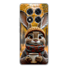 Печатный чехол «Зверята с кофе» для Xiaomi POCO X7 – Зайчик с кофе