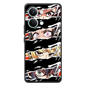 Силиконовые чехлы с глазами Anime для "}}телефон ""Xiaomi Поко Х8 Про Макс"" – Глаза на чорном