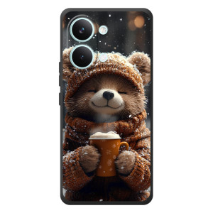 Печатный чехол «Зверята с кофе» для Xiaomi Poco X8 Pro Max – Мишка с кофе