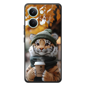 Печатный чехол «Зверята с кофе» для Xiaomi Poco X8 Pro Max – Тигр с кофе