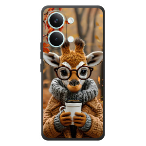 Печатный чехол «Зверята с кофе» для Xiaomi Poco X8 Pro Max – Жираф с кофе