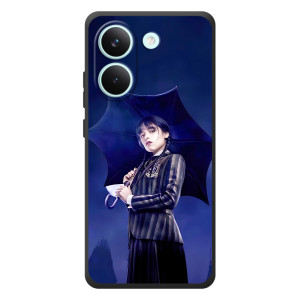 Чехлы с принтом Уэнсдей на Xiaomi Poco X8 Pro – Уэнсдей с зонтом