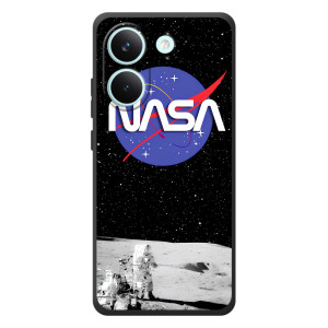 Силиконовый бампер с принтом "Наса" на Xiaomi Poco X8 Pro – Nasa на луне