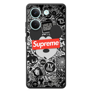 Чехол с Брендами одежды на Поко X8 Про – Supreme Маус