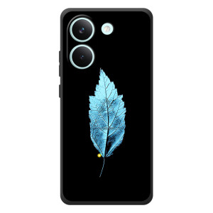 Чехол с картинками на черном фоне для Xiaomi Poco X8 Pro – Листочек