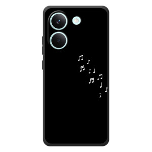 Чехол с картинками на черном фоне для Xiaomi Poco X8 Pro – Ноты