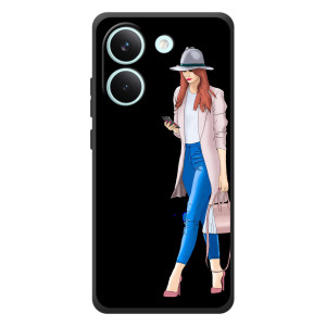 Чехол с картинкой Модные Девчонки Xiaomi Poco X8 Pro – Девушка со смартфоном