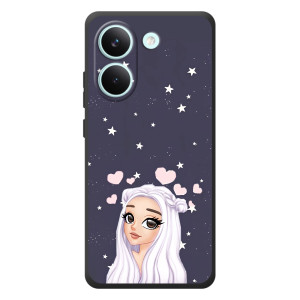 Чехол Стильные девушки на Xiaomi Poco X8 Pro – Девушка и сердечки