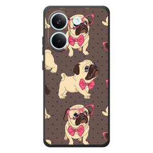 Чехол (ТПУ) Милые собачки для Xiaomi Poco X8 Pro (Собачки Мопсики)