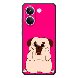 Чехол (ТПУ) Милые собачки для Xiaomi Poco X8 Pro (Веселый Мопсик)