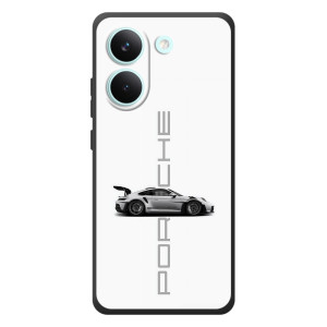 Чехол с авто Порше для Xiaomi Poco X8 Pro – белый Порше