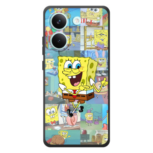 Силиконовый чехол Спанч Боб на Поко X8 Про (Радостный Спанч Боб)