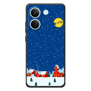 Силиконовый бампер на рождество для Xiaomi Poco X8 Pro (Город в снегу)