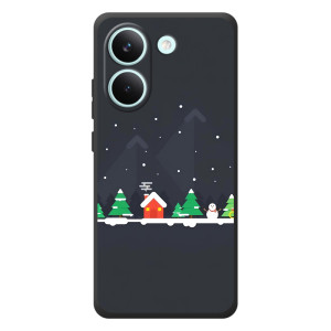Силиконовый бампер на рождество для Xiaomi Poco X8 Pro (Город зимний)