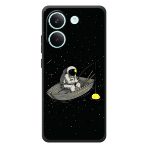 Силиконовый Чехол с принтом "Космонавты" на Xiaomi Poco X8 Pro – Космонавт на рыбалке