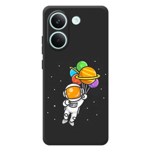 Силиконовый Чехол с принтом "Космонавты" на Xiaomi Poco X8 Pro – Космонавт с шариками