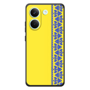 Силиконовый Чехол на Xiaomi Poco X8 Pro – Вышиванка на желтом