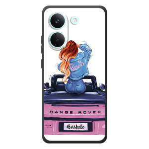 Силиконовый Чехол на Xiaomi Poco X8 Pro с картинкой Стильных Девушек (Девушка на машине)