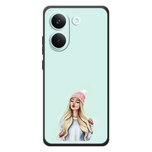 Силиконовый Чехол на Xiaomi Poco X8 Pro с картинкой Стильных Девушек (В шапке)