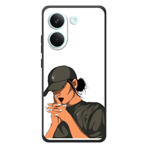 Силиконовый Чехол на Xiaomi Poco X8 Pro с картинкой Стильных Девушек (В зеленом)