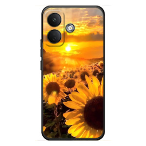 Чехол с Цветами для Xiaomi Poco X8 (поле подсолнухов)