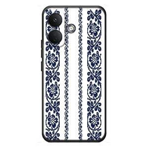 Силиконовый Чехол на Xiaomi Poco X8 с картинкой Вышиванки (Синяя вышиванка)