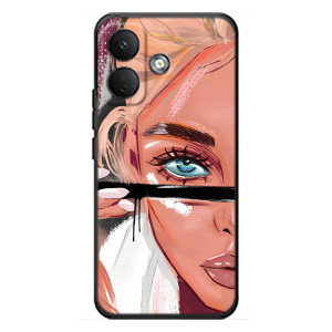 Силиконовый Чехол на Xiaomi Poco X8 с картинкой Стильных Девушек – Девушка и ресницы