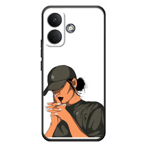 Силиконовый Чехол на Xiaomi Poco X8 с картинкой Стильных Девушек – В зеленом