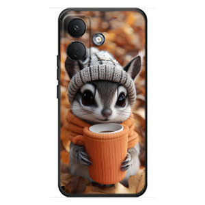 Печатный чехол «Зверята с кофе» для Xiaomi Poco X8 – Грызунчик с кофе