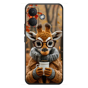 Печатный чехол «Зверята с кофе» для Xiaomi Poco X8 – Жираф с кофе