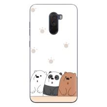 Чехлы с изображением разных животных для Xiaomi POCO F1 – Удивленные медвеженки
