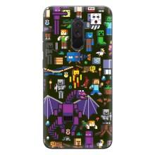 Чохол Майнкрафт на Xiaomi POCO F1 (AlphaPrint) Minecraft (Колаж Майнкрафт)