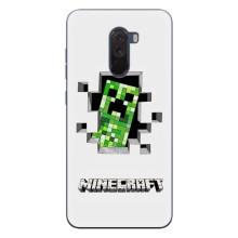 Чохол Майнкрафт на Xiaomi POCO F1 (AlphaPrint) Minecraft (кріпер Майнкрафт)