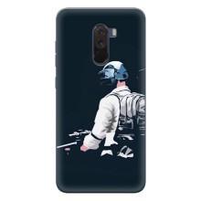 Силиконовый чехол с картинкой "Герой Pubg" на Xiaomi POCO F1 – В экиперовке