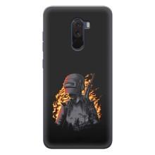 Силиконовый чехол с картинкой "Герой Pubg" на Xiaomi POCO F1 – В огне