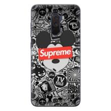 Чехол с Брендами одежды на Сяоми Поко Ф1 – Supreme Маус