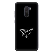 Чехол с картинками на черном фоне для Xiaomi POCO F1 – Самолетик