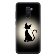 Чехол с принтом для Xiaomi POCO F1 (AlphaPrint) Модные коты – Силуэт котика