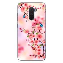 Чехол с принтом САКУРЫ на Xiaomi POCO F1 – Бабочки на сакуре