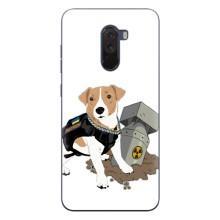 Чехол с принтом Собаки Патрон для Xiaomi POCO F1 (Пёс Патрон с ракетой)